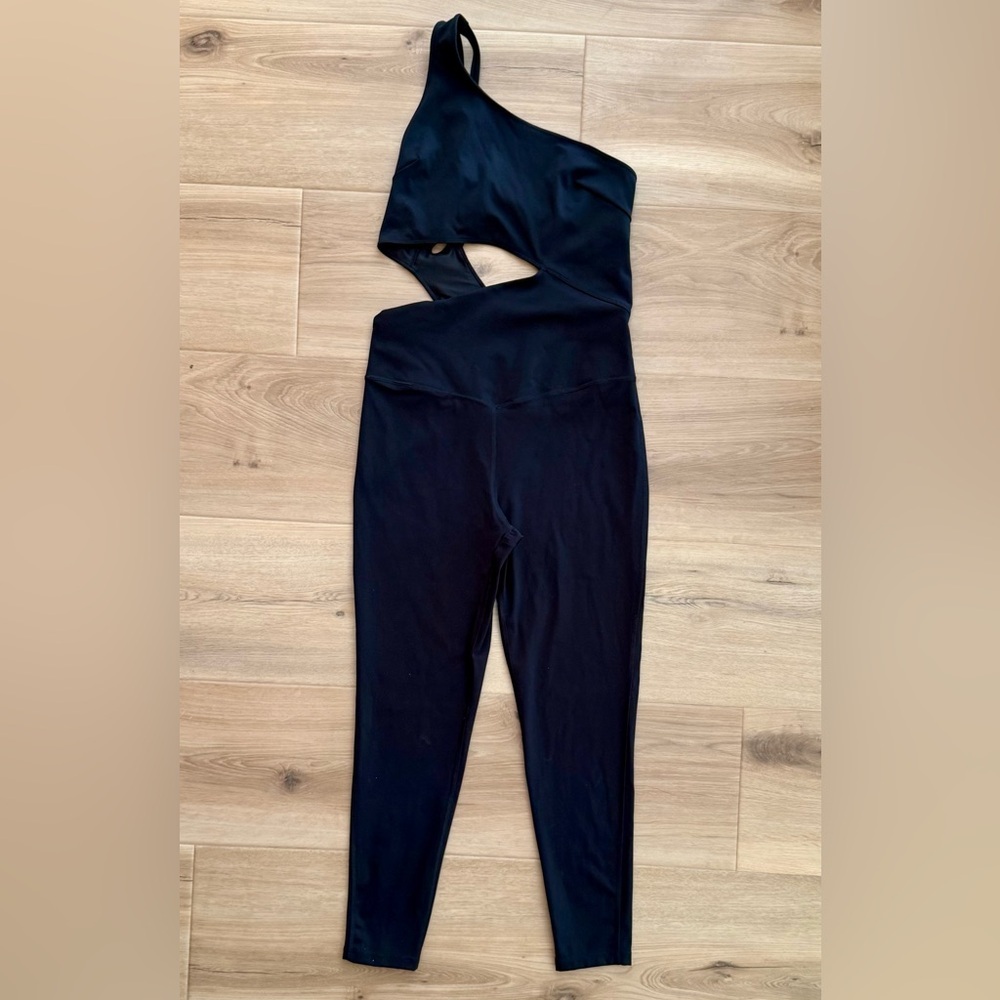 Free People Transcend Limits One-Shoulder Black Cut-Out Jumpsuit Size M - Picture 5 of 9
